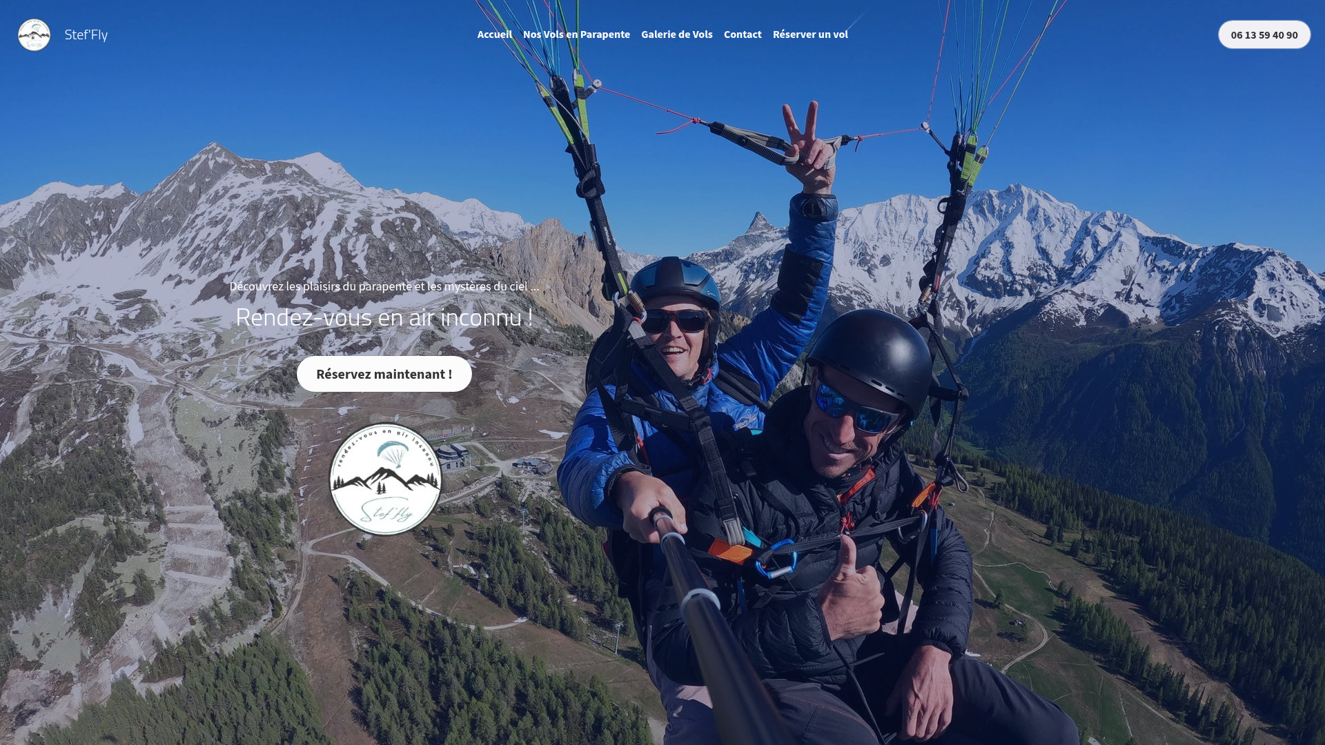 Website design for Stef'Fly Paragliding in Les Arcs, Tarentaise