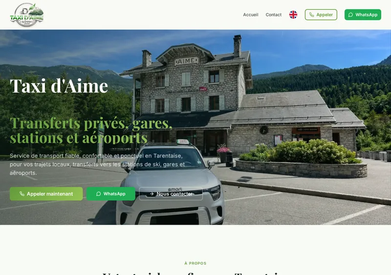 Création de site web pour Taxi d'Aime, taxi à Aime en Savoie